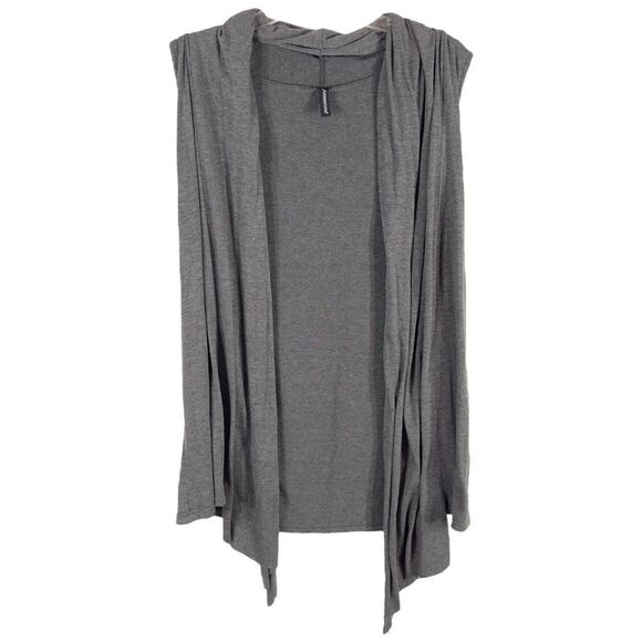 Jason Maxwell Plus Size‎ 2X Shrug Open Front Sleeveless Gray Knit Waterfall 101 - Picture 1 of 8